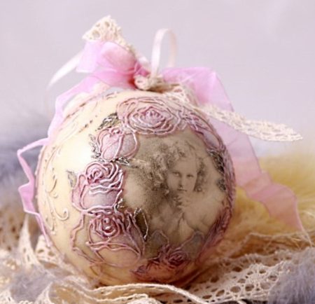 Видео МК Рождественский шар: секреты шебби-декора