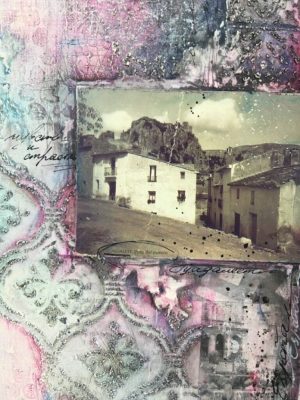 Онлайн курс “Коллаж с фотографиями, создание 2-х микс медиа арт панно с многослойной композицией, интересными фактурами, живописной тонировкой чернилами и тушью;”, 12 уроков